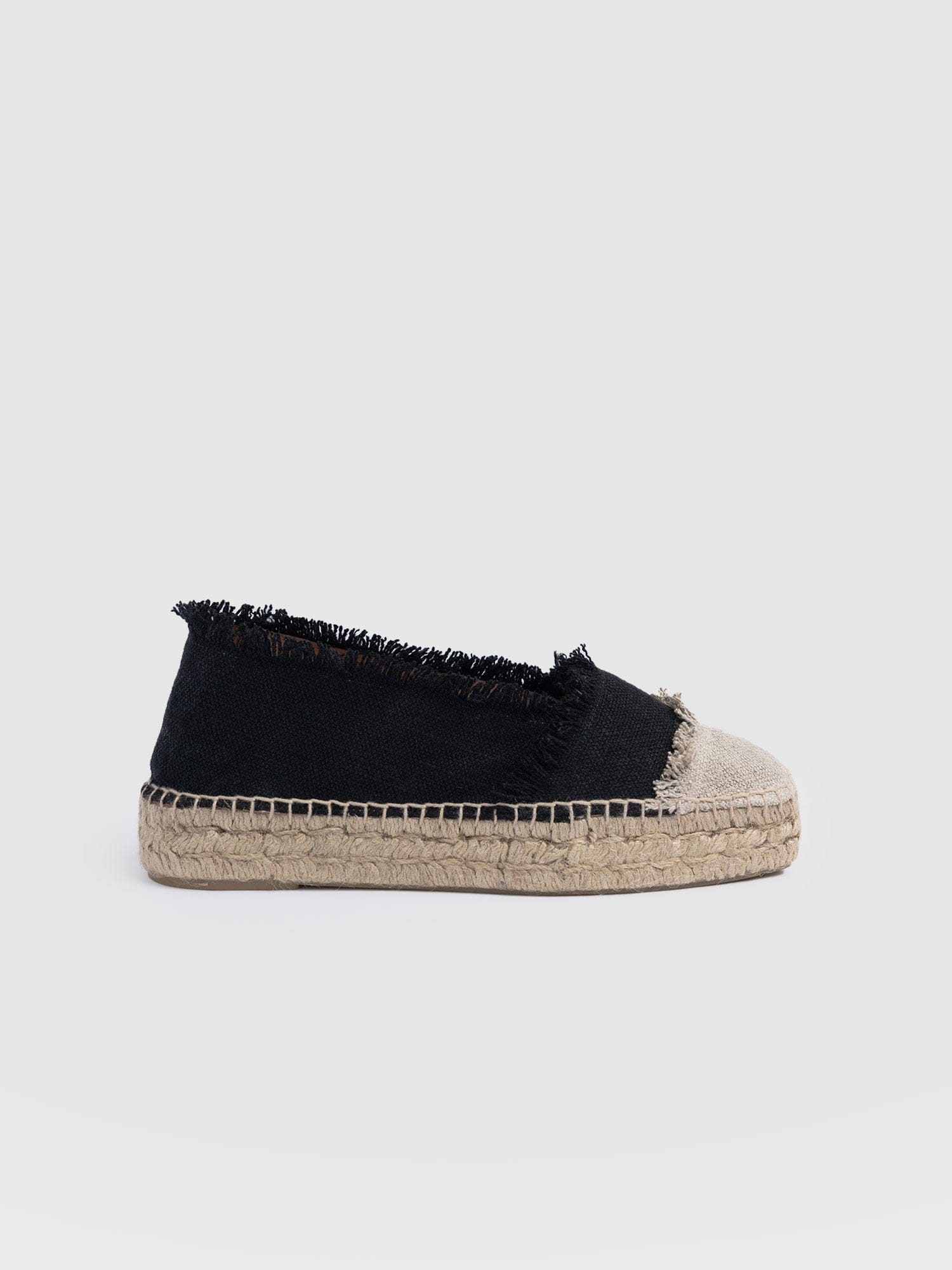 Ivy Frayed Espadrille Pumps - Black - Women's Sandalss | Saint + Sofia® USA